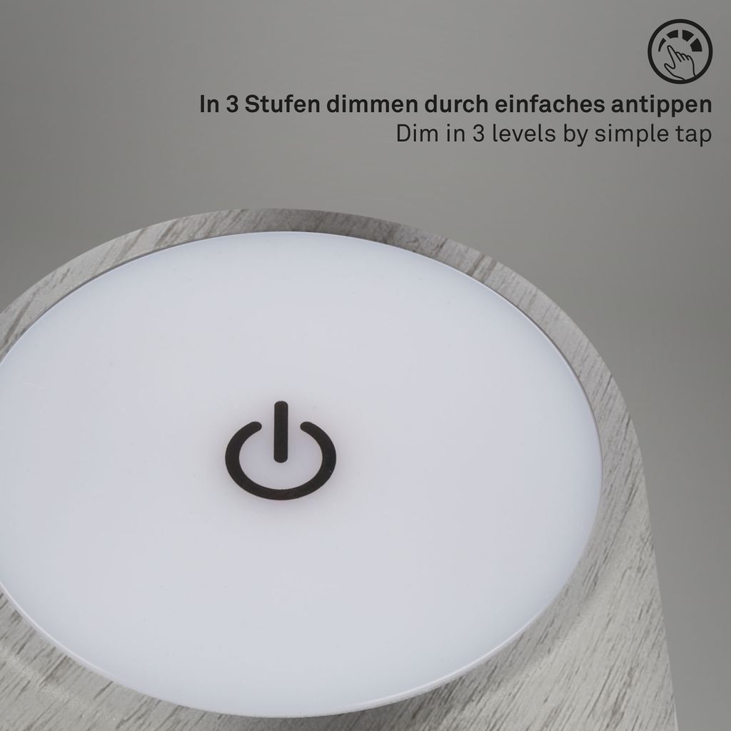 LED Lampada da tavolo a batteria 38 cm 2,6W 280lm argento antico