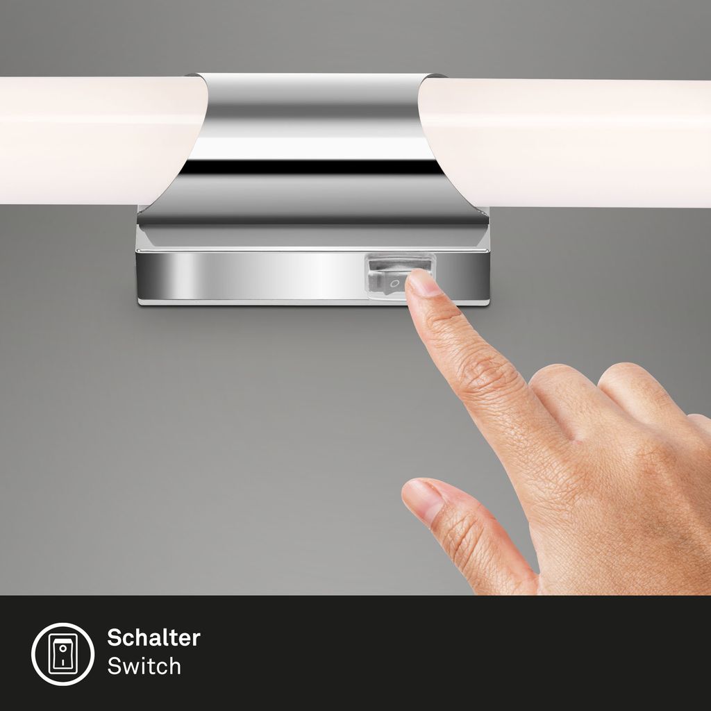 LED Badleuchte Spiegellampe IP44 11 W 4000K chrom Metall-Kunststoff Briloner 6
