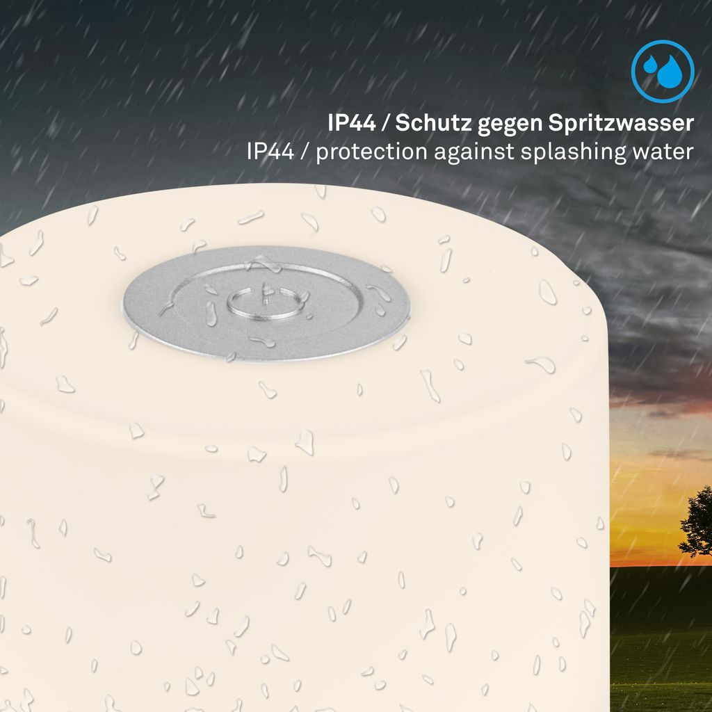 LED Akku-Tischleuchte, 7 cm, USB-C, 2W, 150lm, chrom-matt