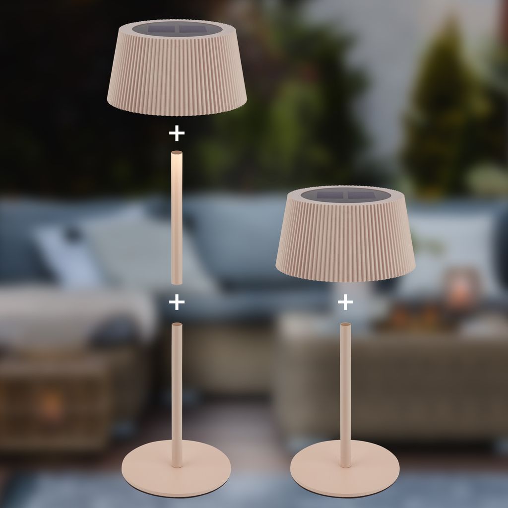 Alia Tischlampe - 2W, 150lm, Kabellos, LED, Dimmbar, Solar, Beige