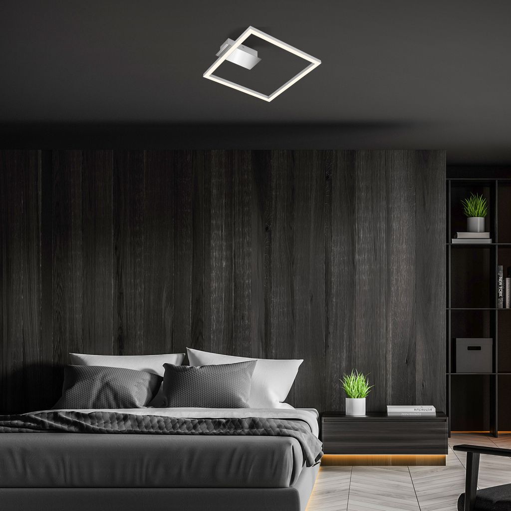 LED Deckenleuchte, 26,5 cm, 14W, 400lm, chrom-matt