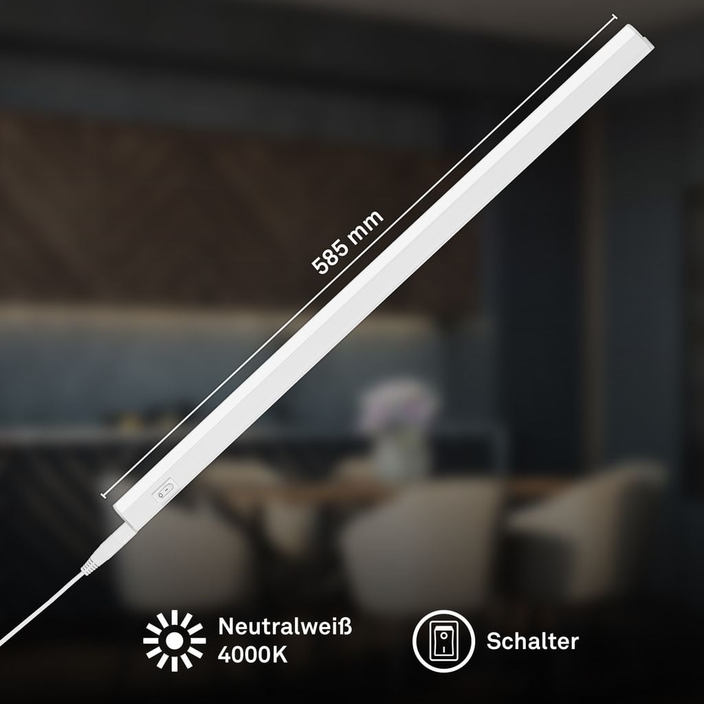 LED Unterbauleuchte 58,5 cm 8W 800lm weiß