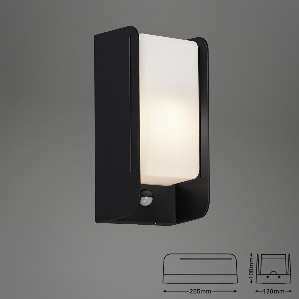 Sensor Außenleuchte 25,5 cm 1x exkl E27 12W schwarz