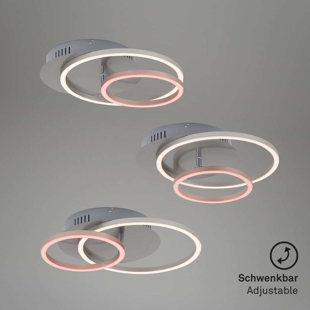 LED Deckenleuchte, 39 cm, 30 W, Matt-Nickel