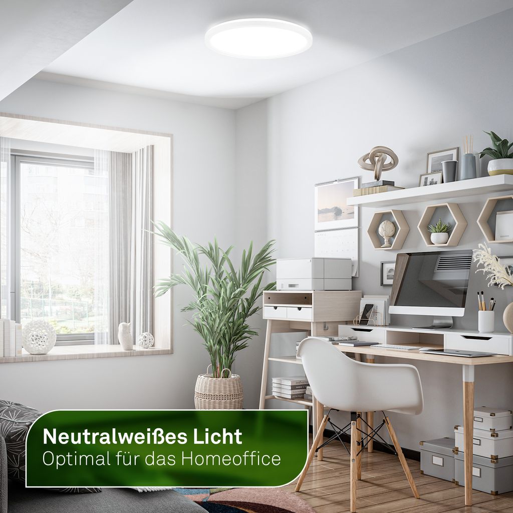 LED Deckenlampe, mit EEK A Lichtquelle*, Backlight, Weiß 2