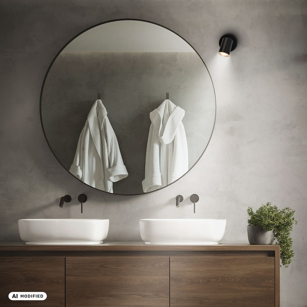 Nerida Wandlampe - GU10 Fassung, max. 9W, Schwenkbar, IP44, Schwarz