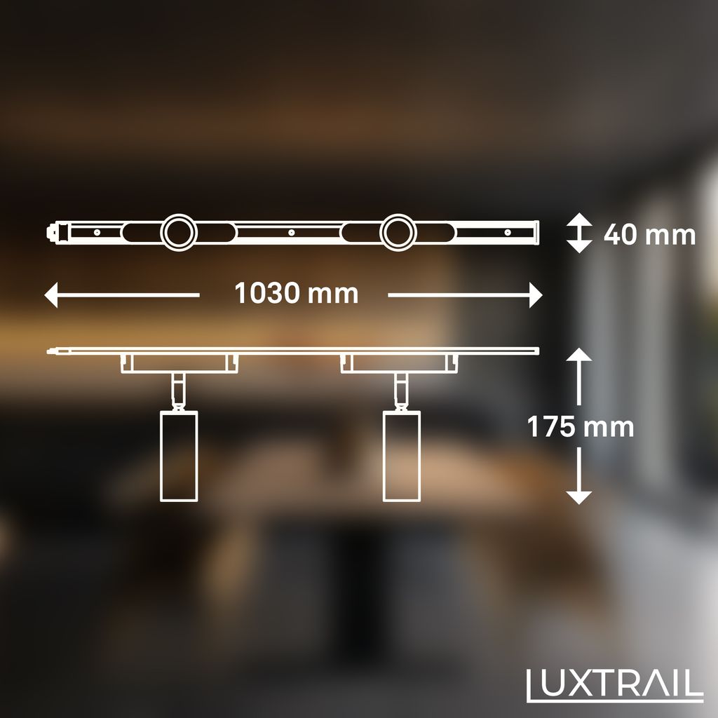 Briloner Luxtrail Schienensystem, Erweiterungsset, 2x LED Spots, Schwarz