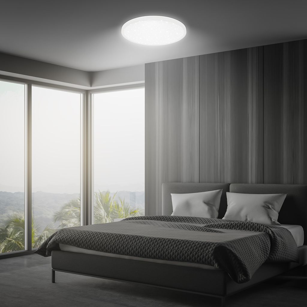 Slim LED Panel Ø37,5 cm - 22W, 3000lm, Sternenhimmel, Neutralweiß, Weiß