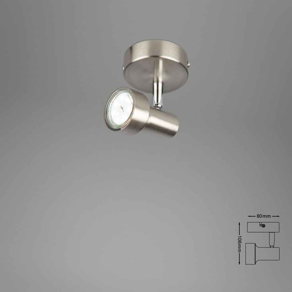 LED Spot Wandleuchte schwenkbar 1xGU10 3000K Ø8cm 3W nickel Metall Briloner 20