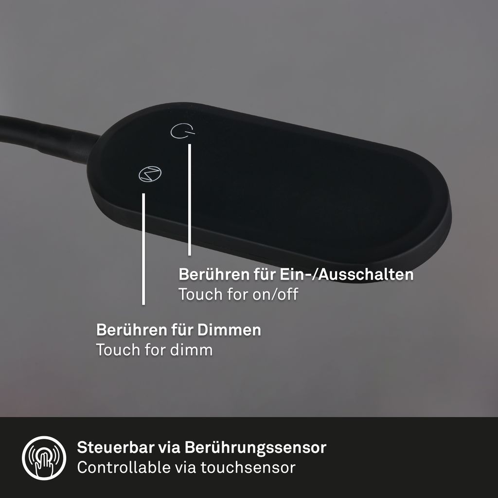 Wandleuchte, 52 cm, 6W, 650lm, schwarz