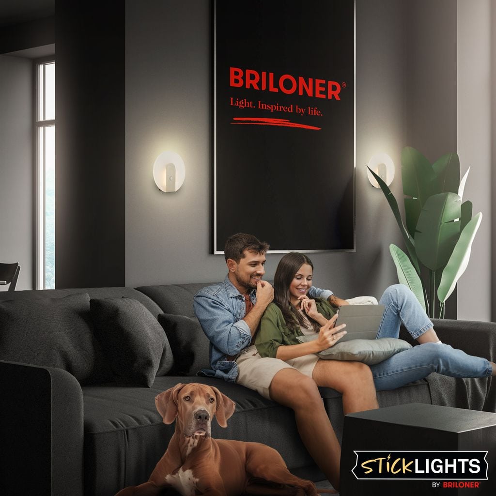 Taro Wandleuchte - 2,5W, 100lm, ohne Stromanschluss, LED, mit Bewegungsmelder, Nickel-Matt