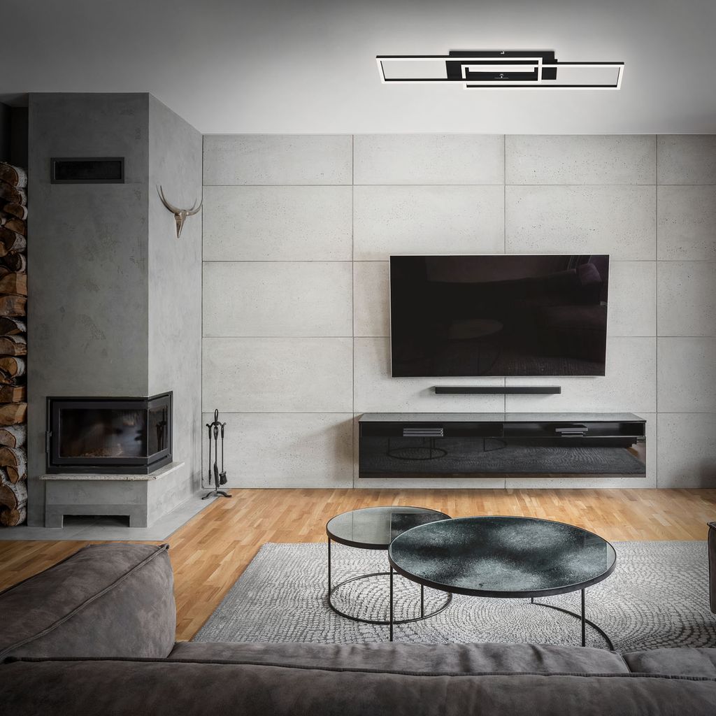 LED Deckenleuchte dimmbar Memoryfunktion getrennt schaltbar 40W schwarz Briloner 9