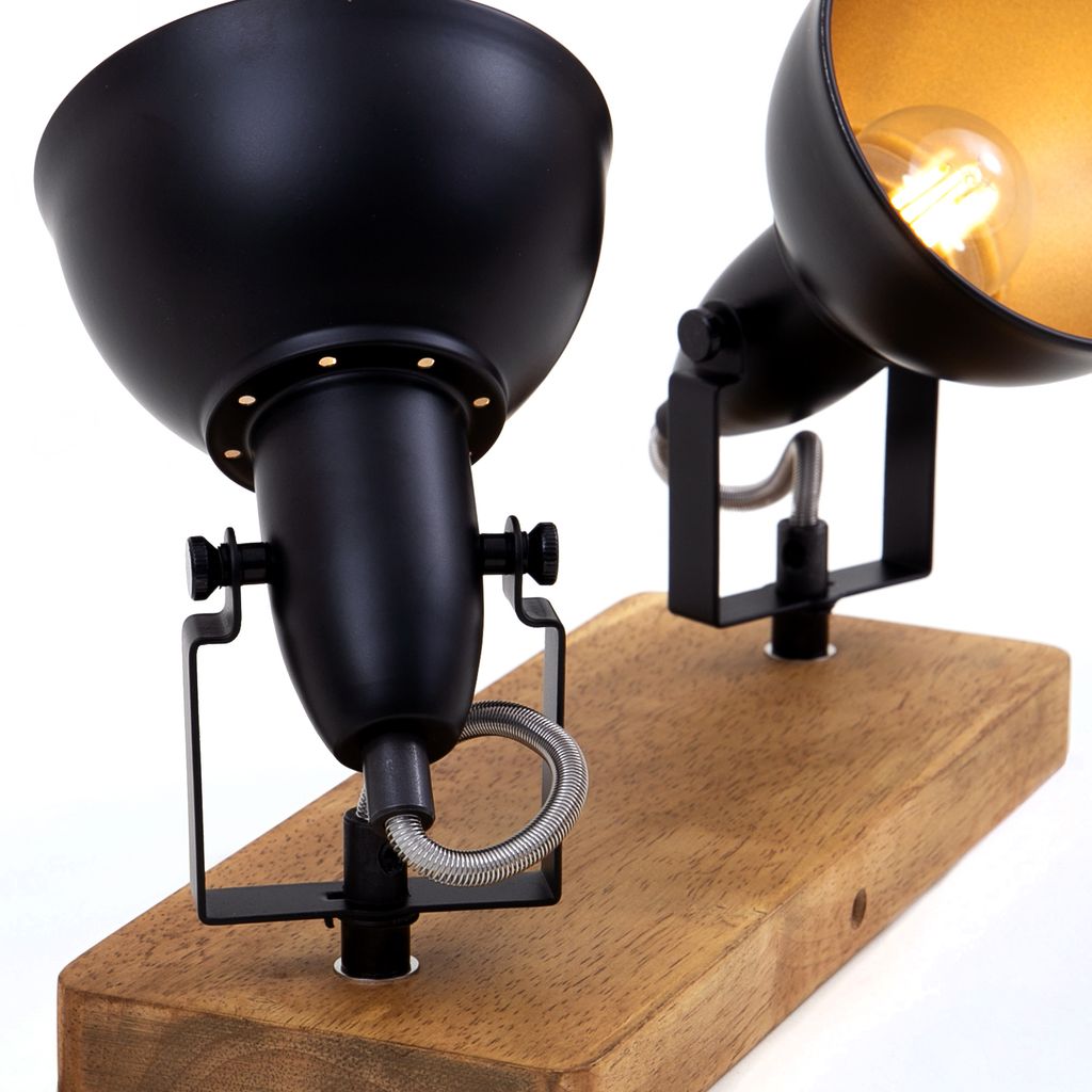 Deckenleuchte Spotleuchte Schwenkbar E14 25 W schwarz Metall-Holz Briloner 17