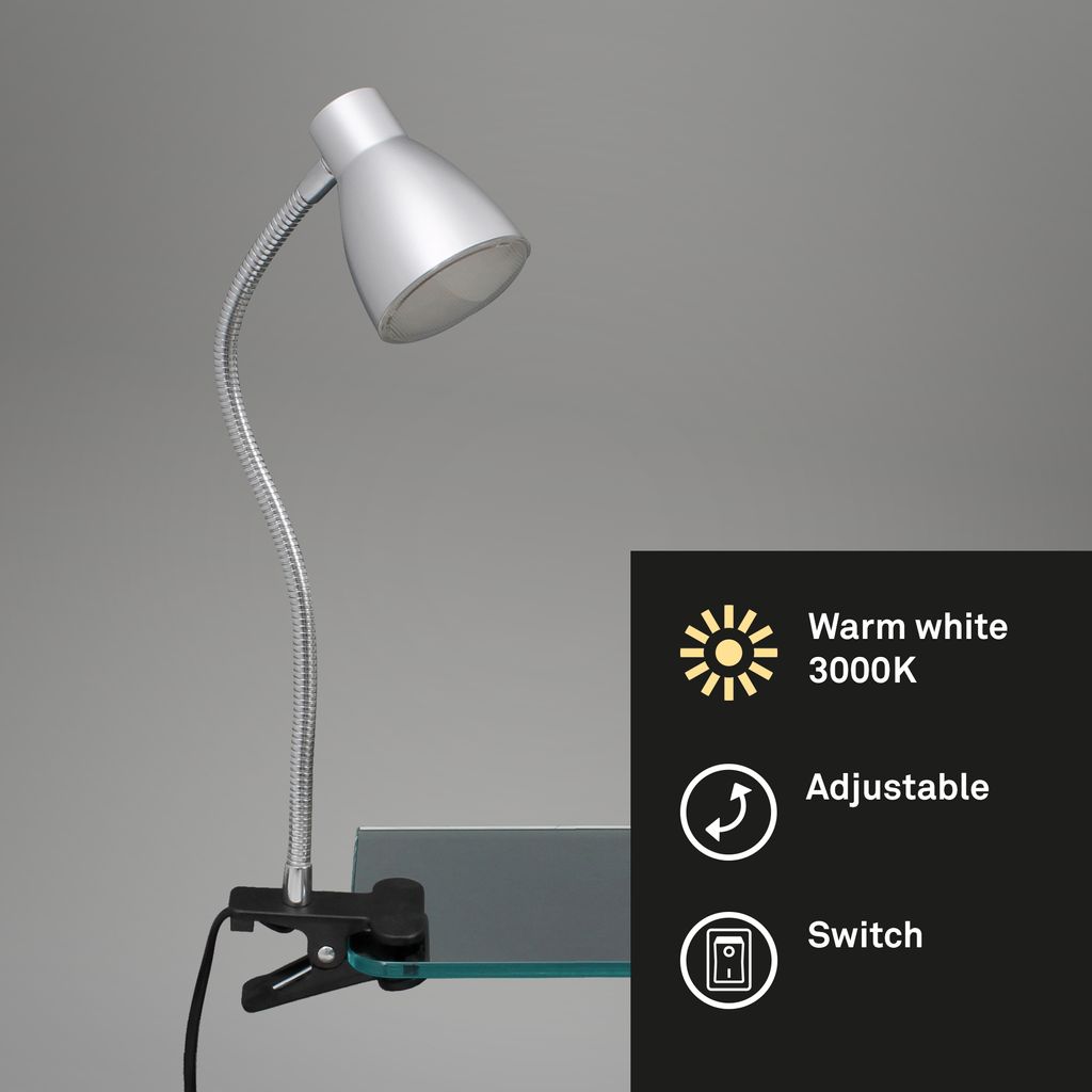 LED Klemmleuchte 28,5 cm 2,5W 250lm titan