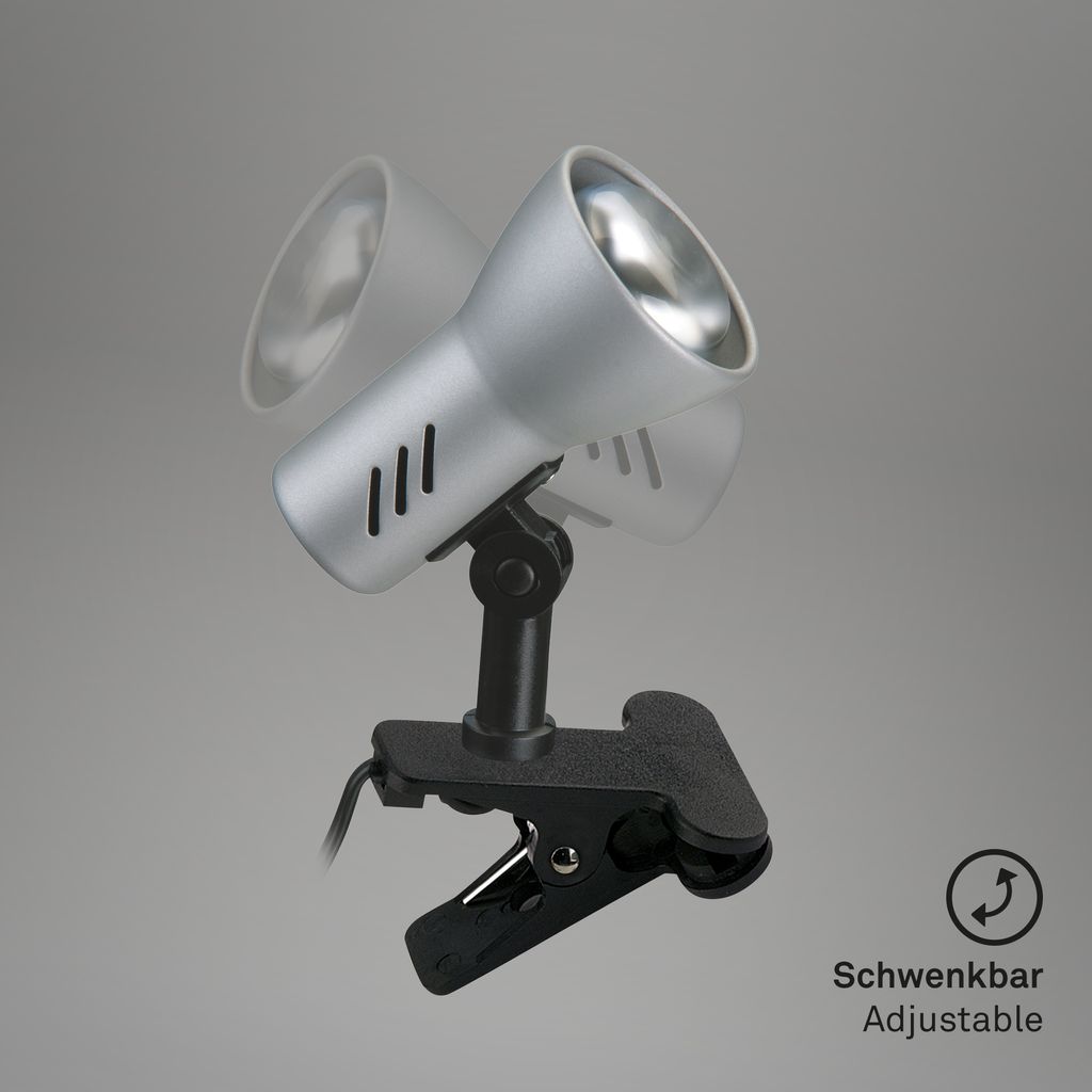 Klemmleuchte 11,5 cm 1x exkl E14 40W titan