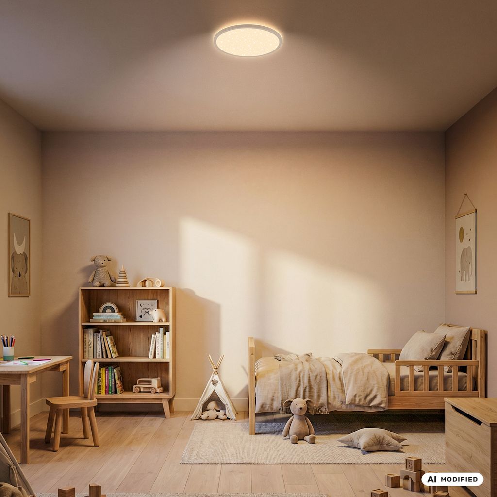 Slim LED Panel Ø29,3 cm - 18W, 2400lm, Fernbedienung, Dimmbar, CCT, Beige