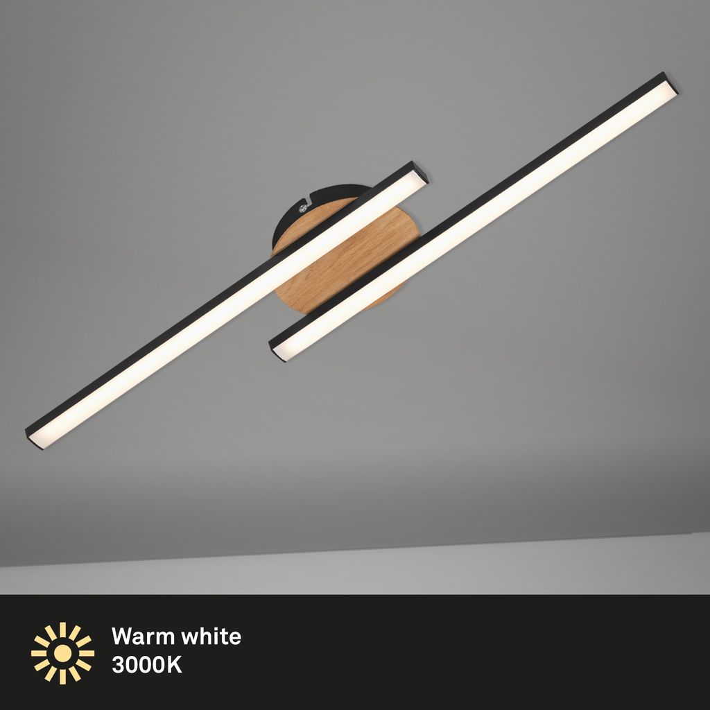 BRILONER Go LED Deckenleuchte. Warmweißes Licht. schwarz. 56 x 12 x 3.7 cm 1
