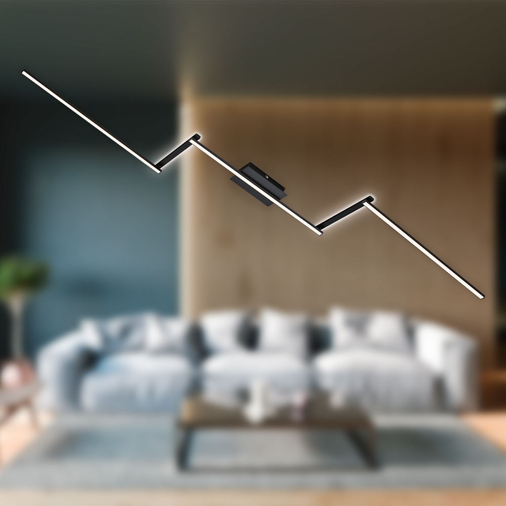 LED Deckenleuchte Schwenkbar 5-flammig 28 W schwarz Metall-Kunststoff Briloner 1