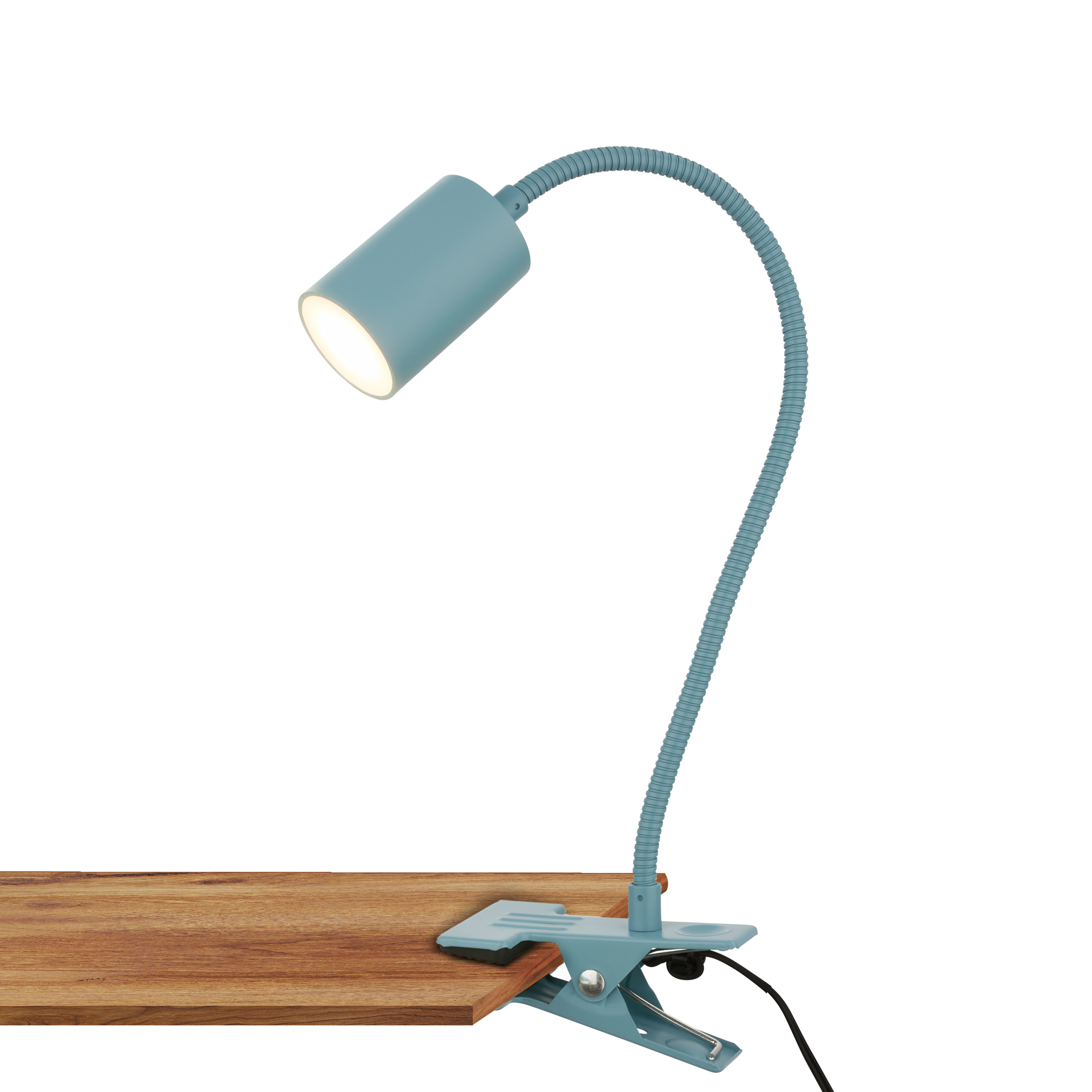 BRILONER Klemm-Schreibtischlampe – Schwenkbar, Mit E14-Fassung, Kabelschalter, 26 Cm Hoch, Weiß