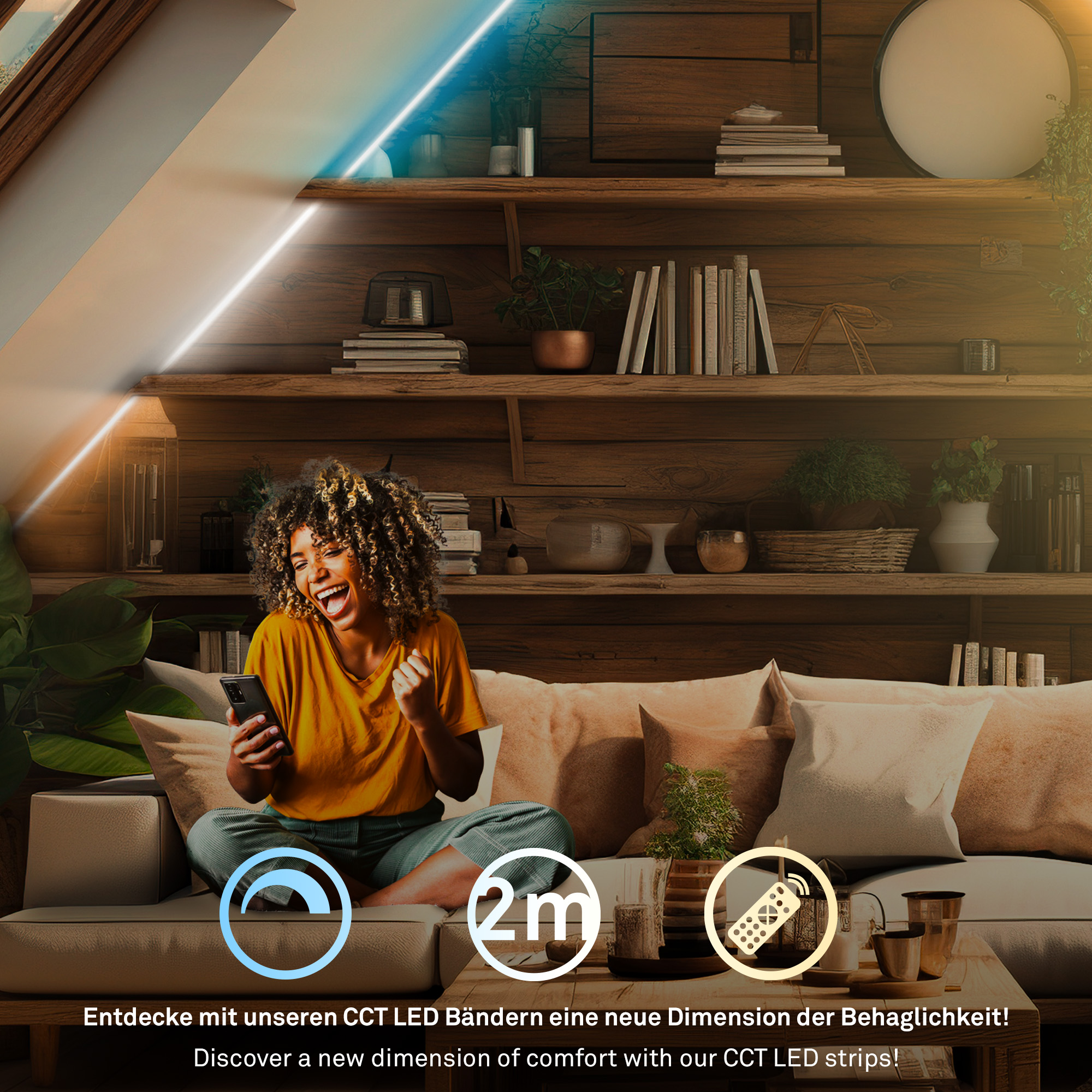 Pimp Your Stripe LED Strip 2m CCT mit FB + Alu-Profil schwarz 5