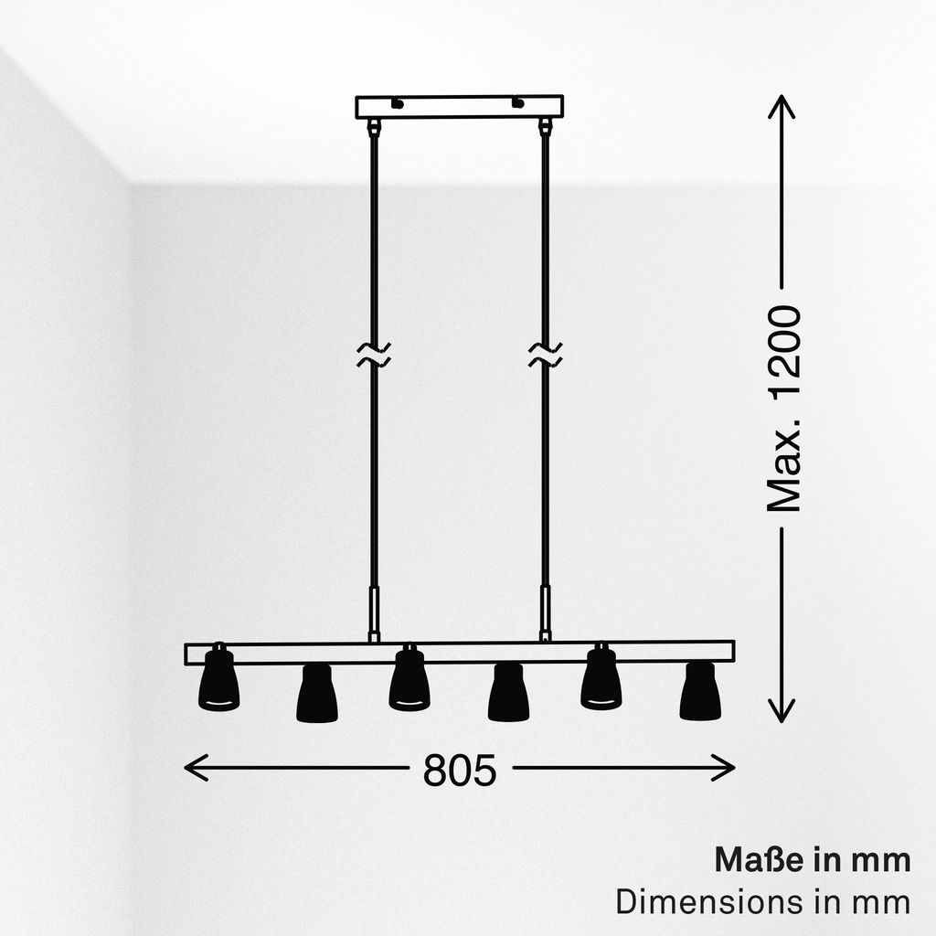 Riff Hängelampe - Schwenkbar, LED, Warmweiß, Altweiß