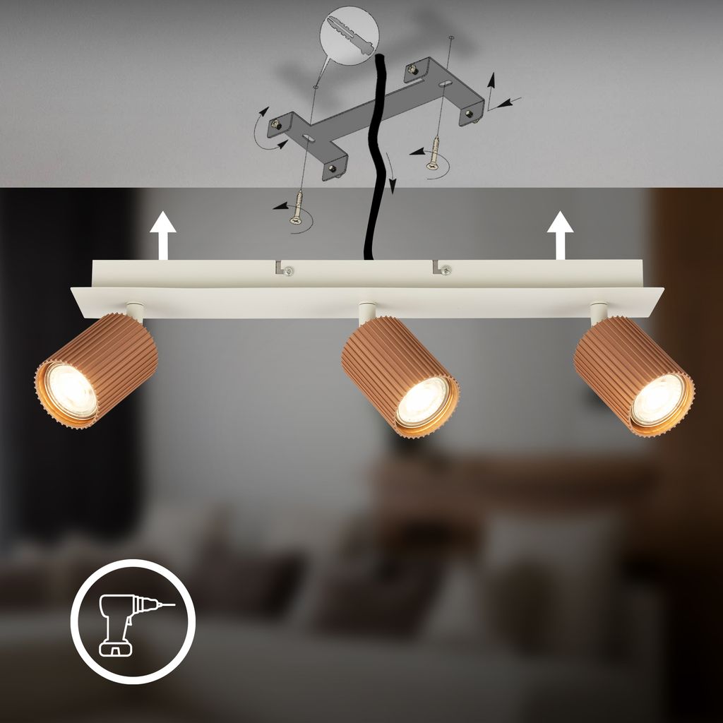 Ida Ceiling Spotlight 45 cm - GU10 Socket, max. 9W, Adjustable, Coffee-Warm grey