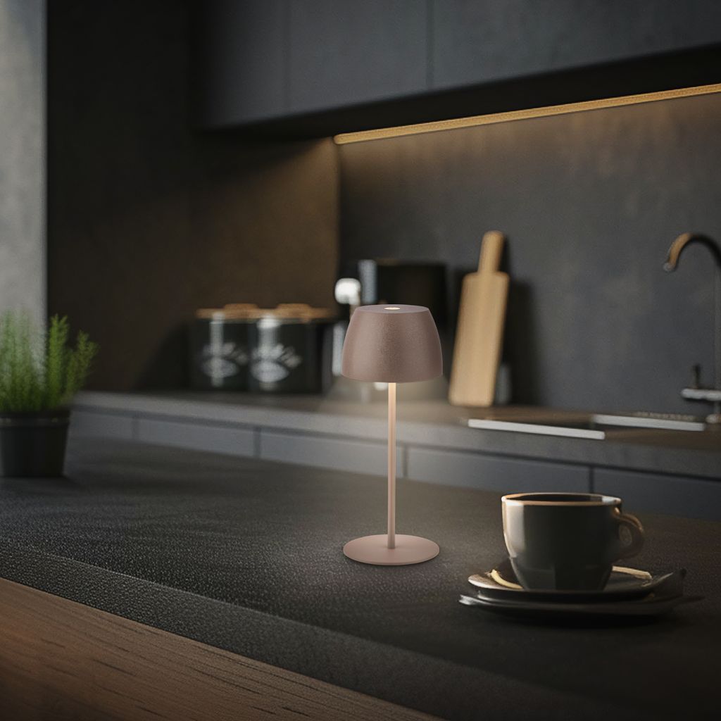 Briloner Serina Mini LED Tischlampe kabellos IP44. Dimmbar. Touch. Spritzwasserschutz. akku. Umbrasand. Ø8 x 20 cm 8