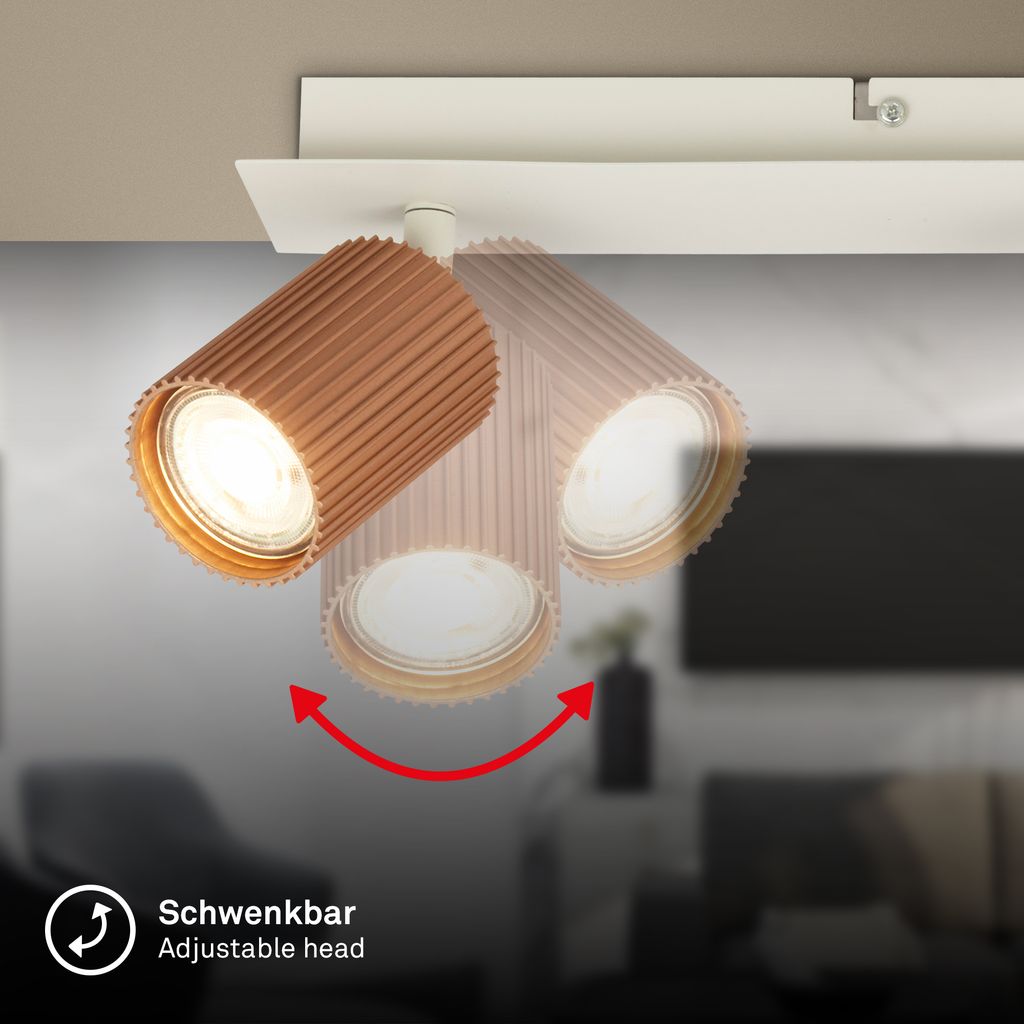 Ida Ceiling Spotlight 45 cm - GU10 Socket, max. 9W, Adjustable, Coffee-Warm grey