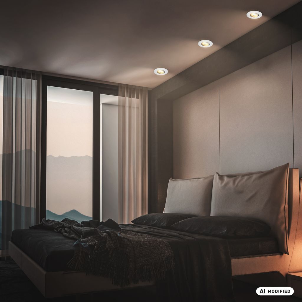 Dimara LED Einbaustrahler 68mm 3er Set - 230V, 4,9W, 460lm, CTS Schalter, Dimmbar, Chrom-matt
