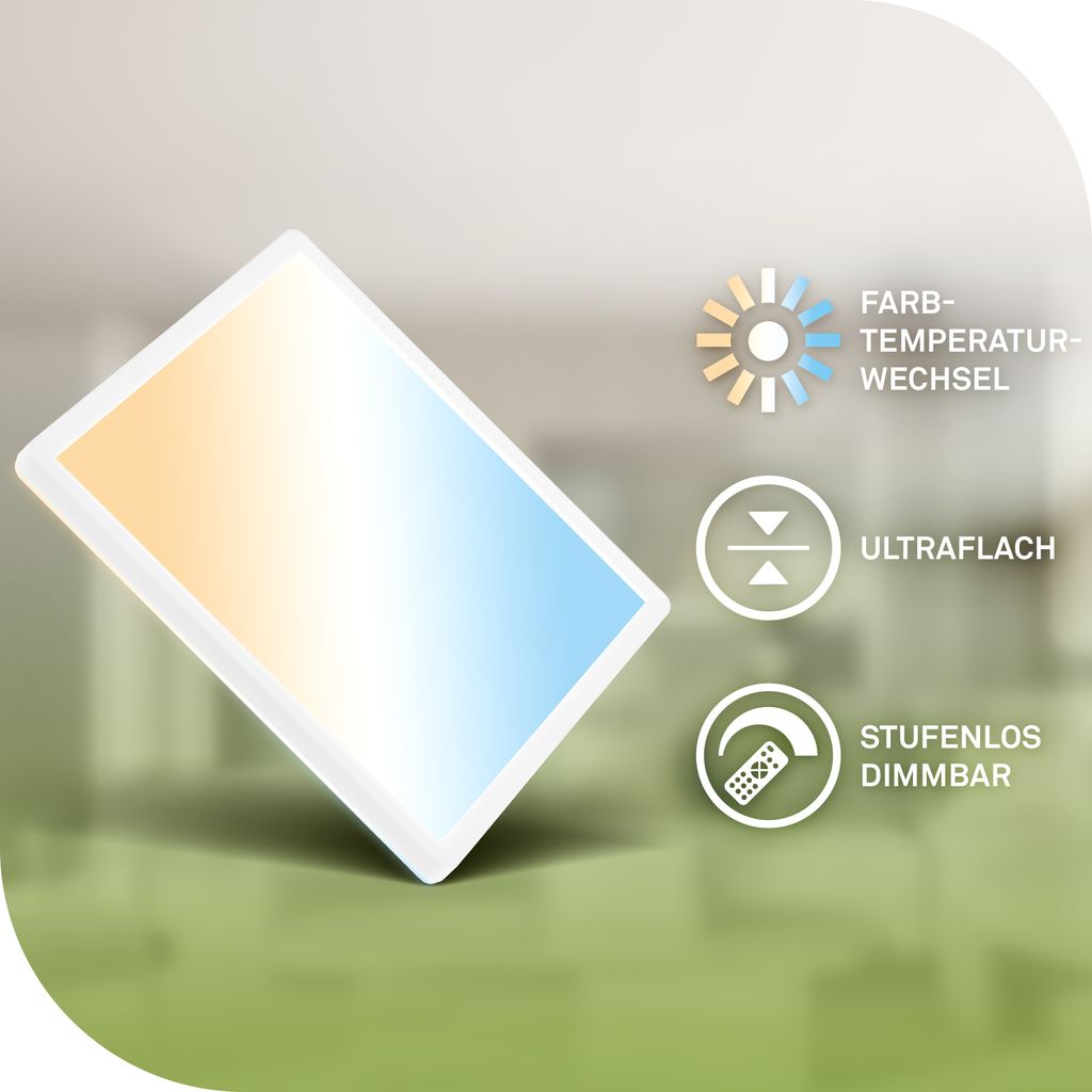 Tava A LED Panel 29,3x29,3 cm - 11,4W, 2400lm, mit EEK A Lichtquelle*, Dimmbar, CCT, Weiß