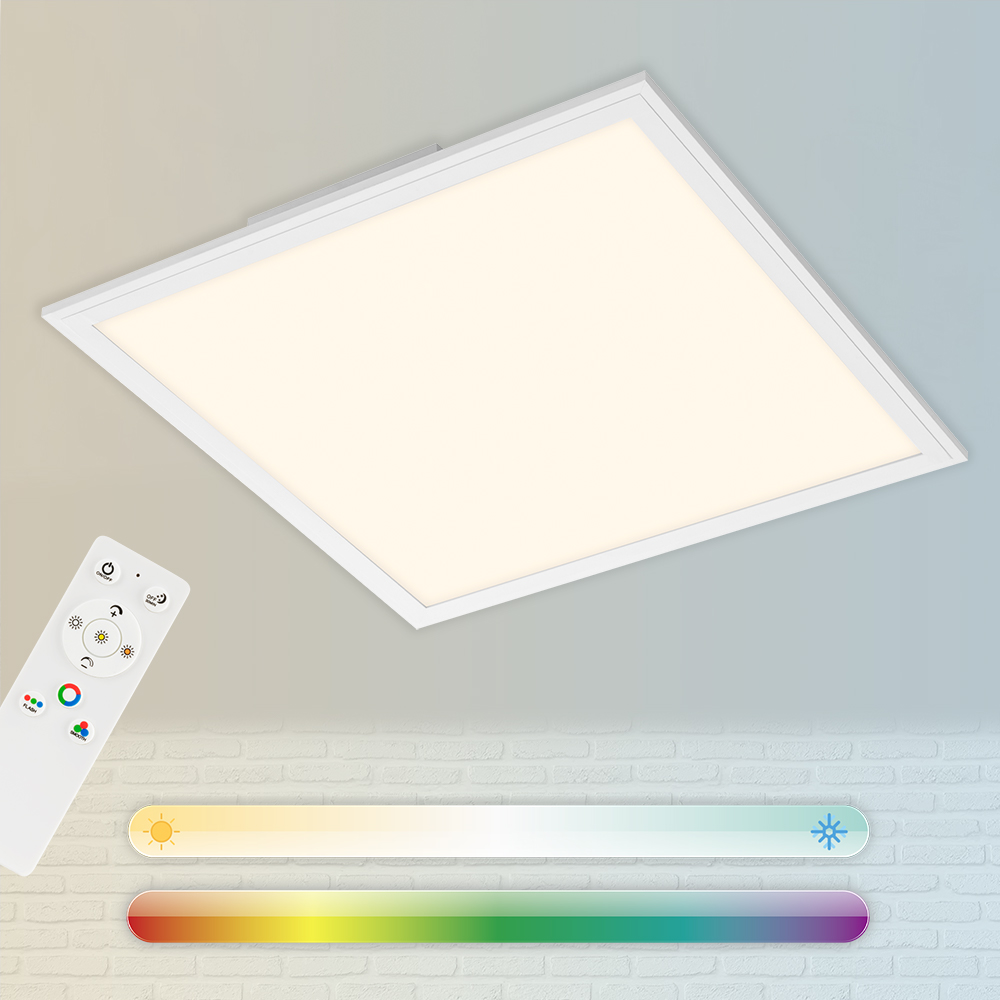 LED Panel Ultraflach RGB CCT Deckenlampe Weiß Dimmbar Kunststoff 24W Briloner 2