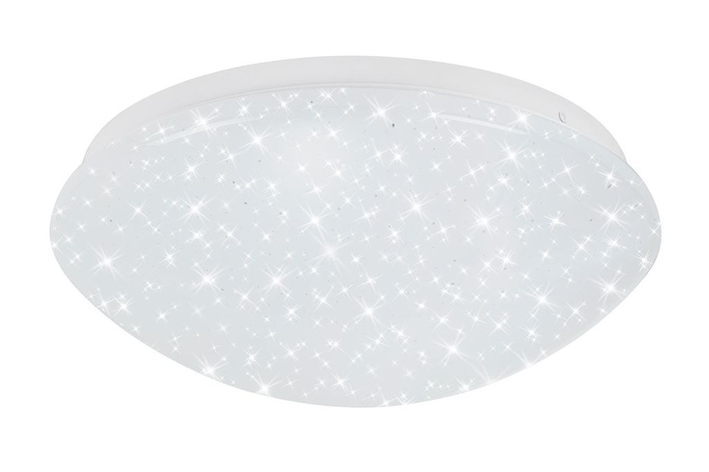 BRILONER STELO LED Deckenleuchte Bad. IP44 Spritzwasserschutz. Sternendekor. Dimmbar in 2 Stufen. warmweißes und neutralweißes Licht. weiß. 28 x 6.5 cm 0