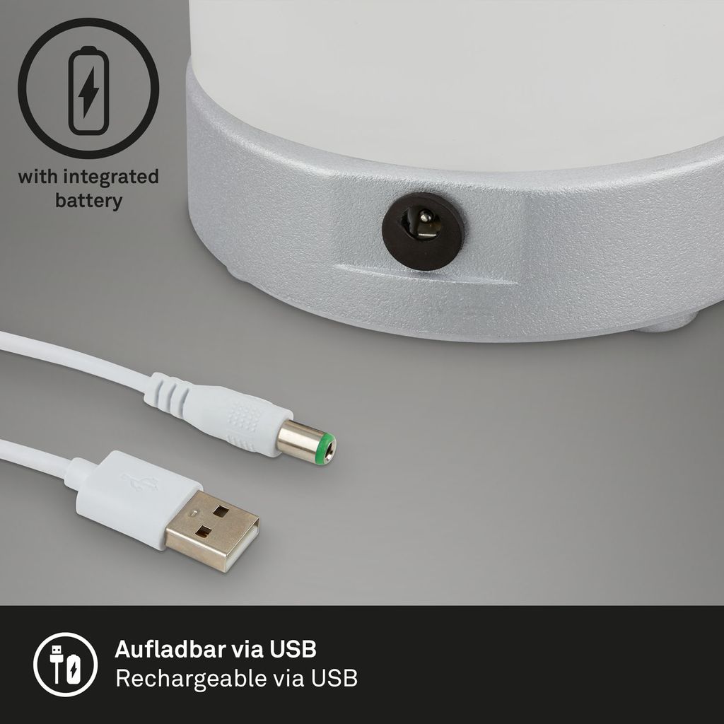 LED Akku Tischleuchte, Ø12,5 cm, LED-Modul,  3W, 350 lm, schwarz