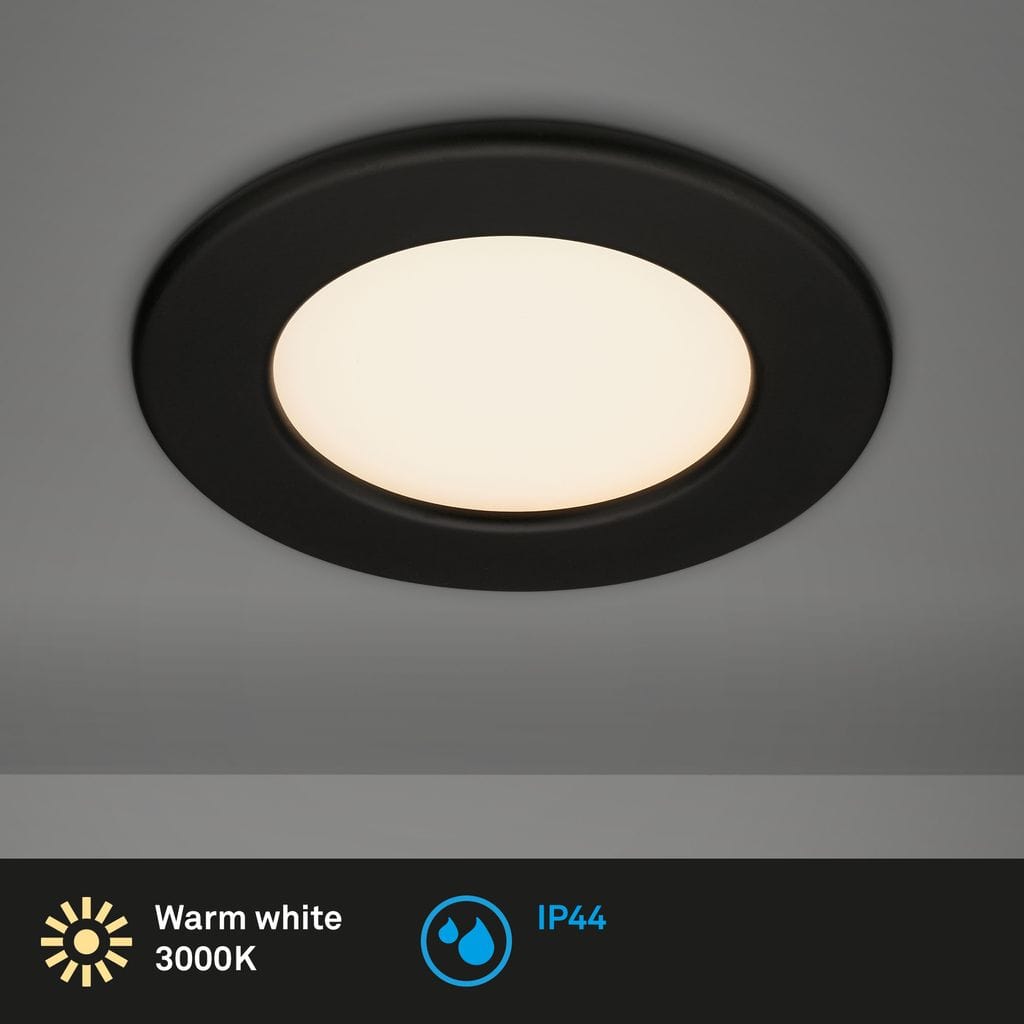LED Einbauleuchte, Ø 11,5 cm, LED-Modul, 6W, 600 lm, schwarz