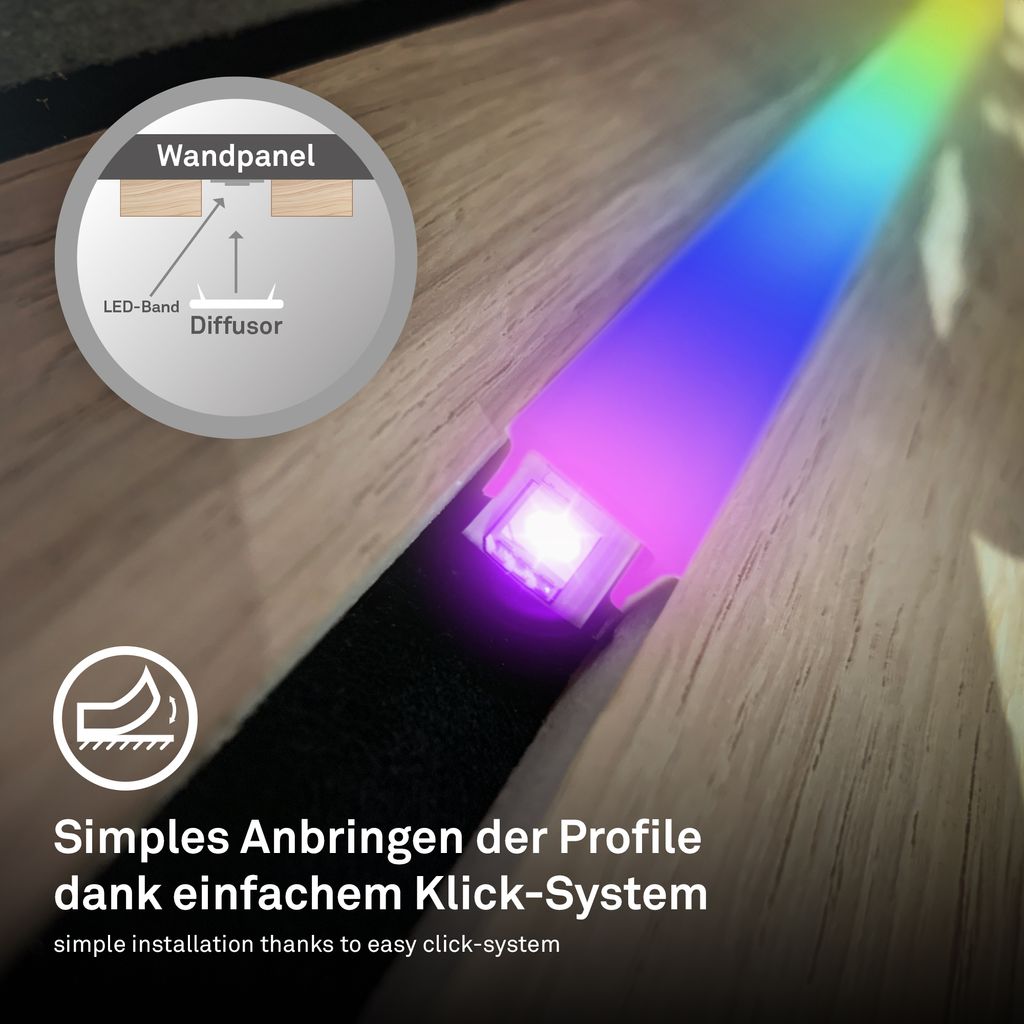 Pimp your Panel Diffusor 14-15mm Spaltmaß - für Wandpaneele, 130cm, Klemmbar, Kürzbar, Weiß
