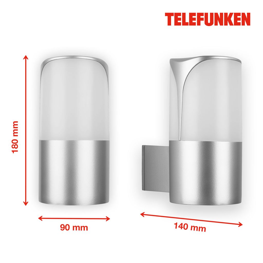 Außenleuchte, silber, 1x E27 exkl.