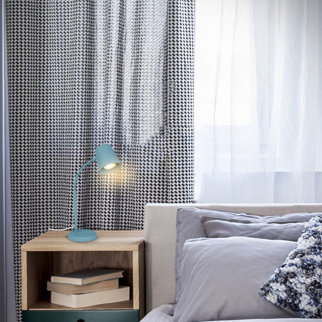 Tischleuchte. taubenblau. 1xGU10/max. 9W exkl. 7