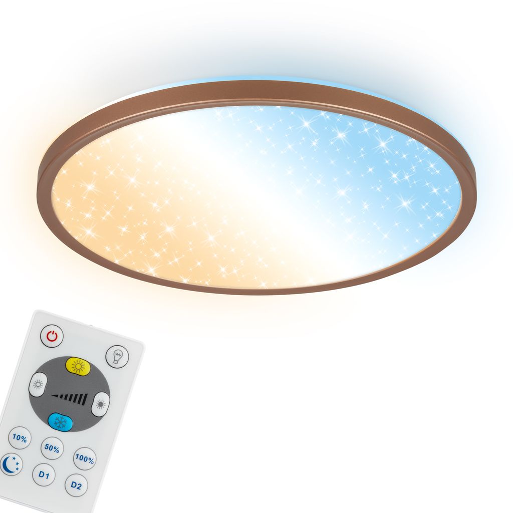 Slim LED Panel Ø29,3 cm - 18W, 2400lm, Fernbedienung, Dimmbar, CCT, Coffee