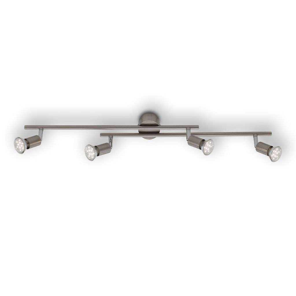 Briloner Simple Deckenstrahler, schwenkbar, warmweißes Licht, Matt-Nickel