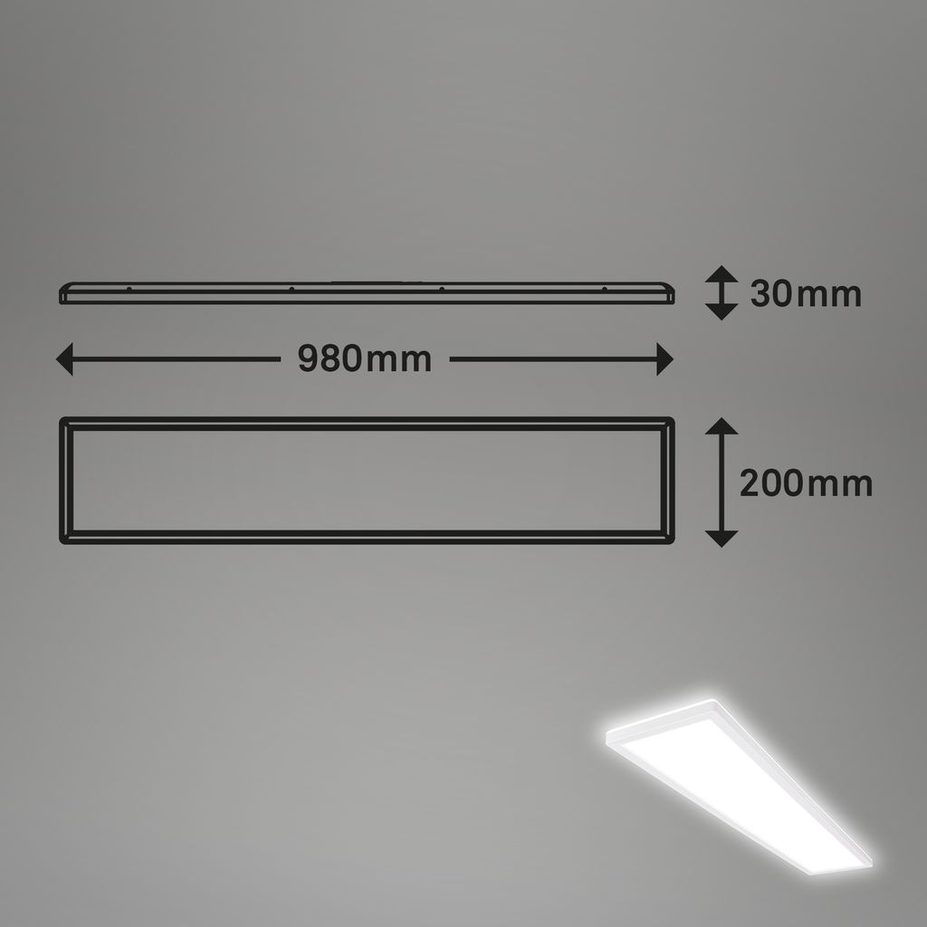 Ultraflache LED Deckenlampe mit Bewegungsmelder - IP44 LED Badlampe Badezimmerleuchte. Deckenpanel extra flach für Feuchträume. 98 x 20 x 3 cm (LxBxH) 4