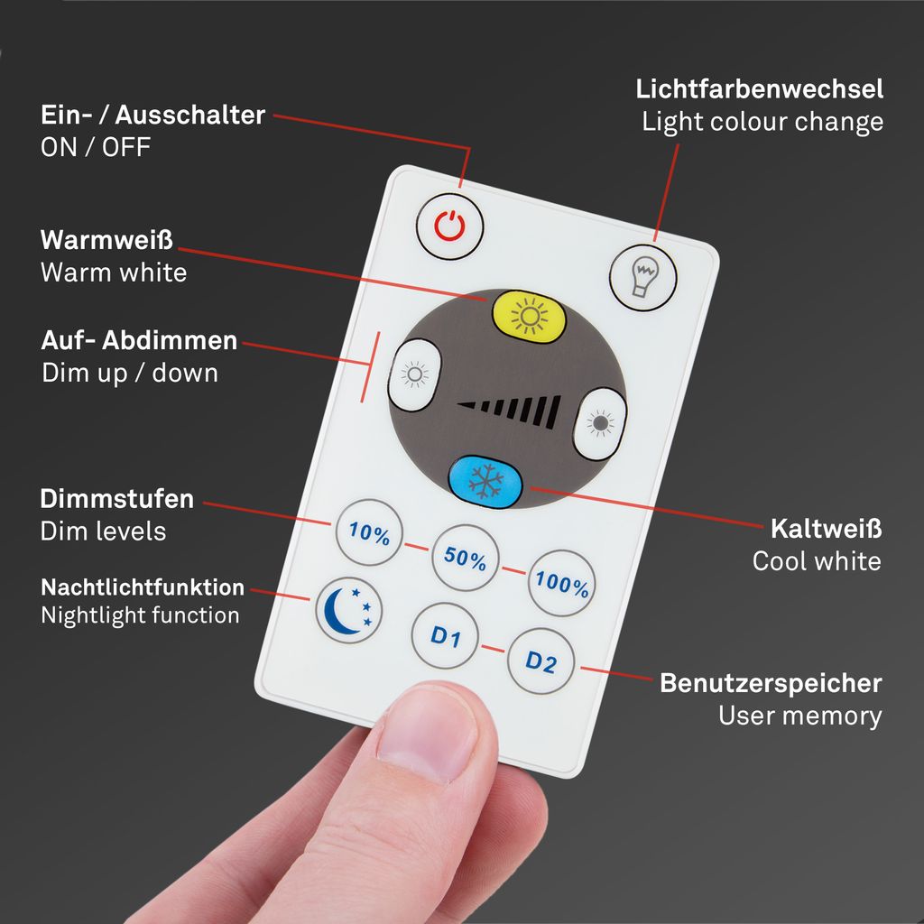 LED Panel Dimmbar Fernbedienung Ultraflach CCT 22 W weiß Kunststoff Briloner 6