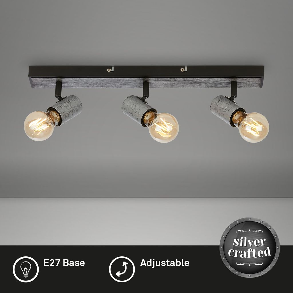 Spotleuchte 48 cm 3x exkl E27 max 60W antik silber