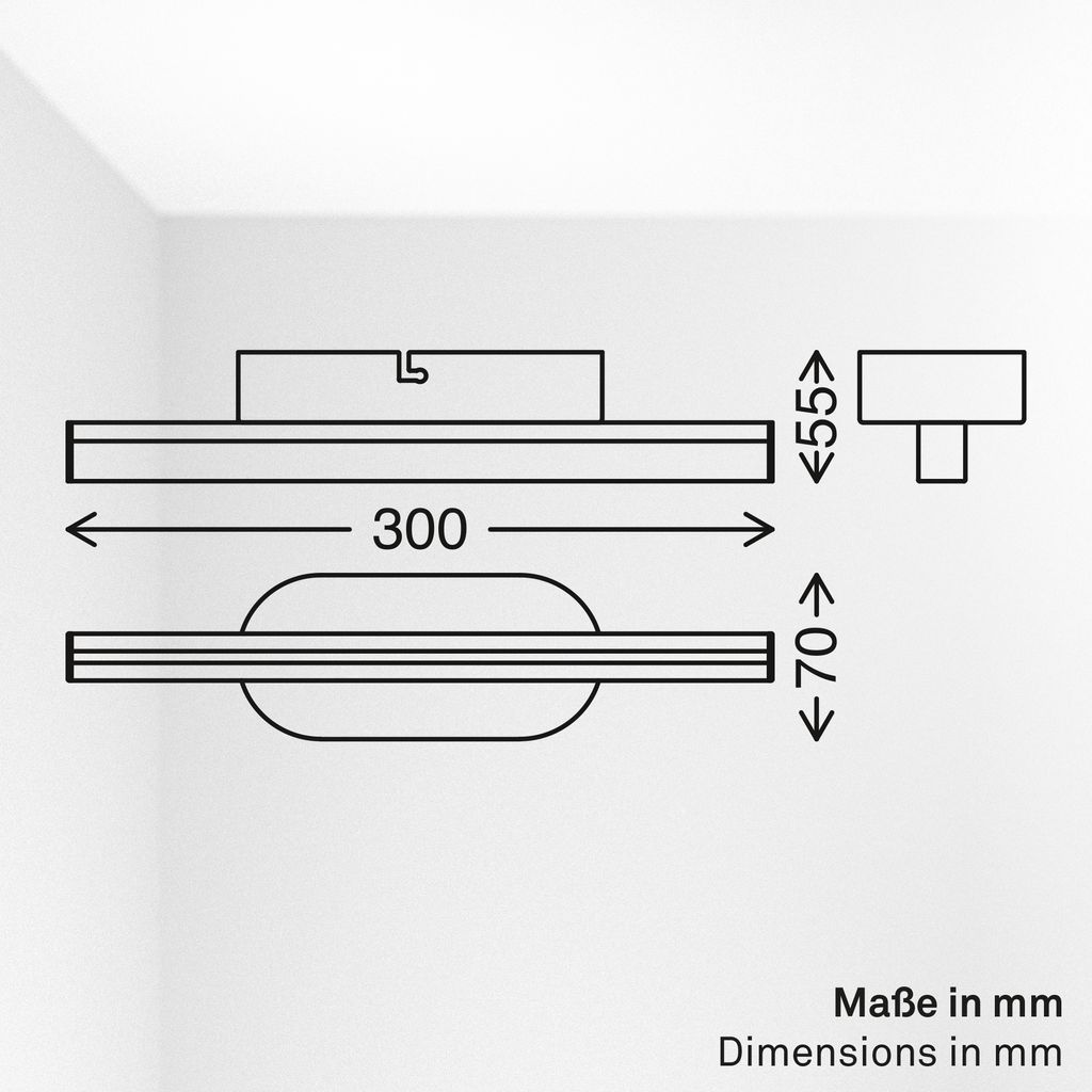 Ruth Wandlampe - 7W, 600lm, LED, Warmweiß, Anthrazit-Bronze Metallic
