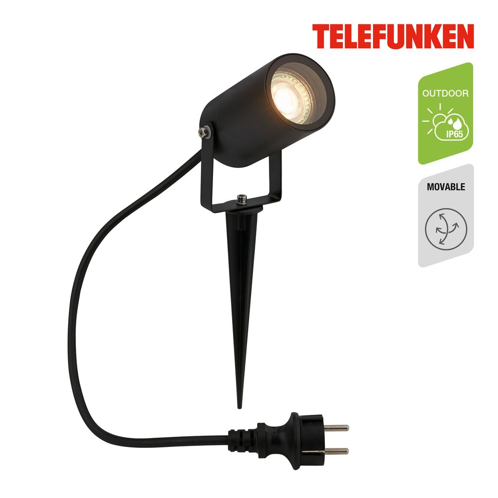 Telefunken LED Gartenstrahler, Strahlwasserschutz, Schwenkbar