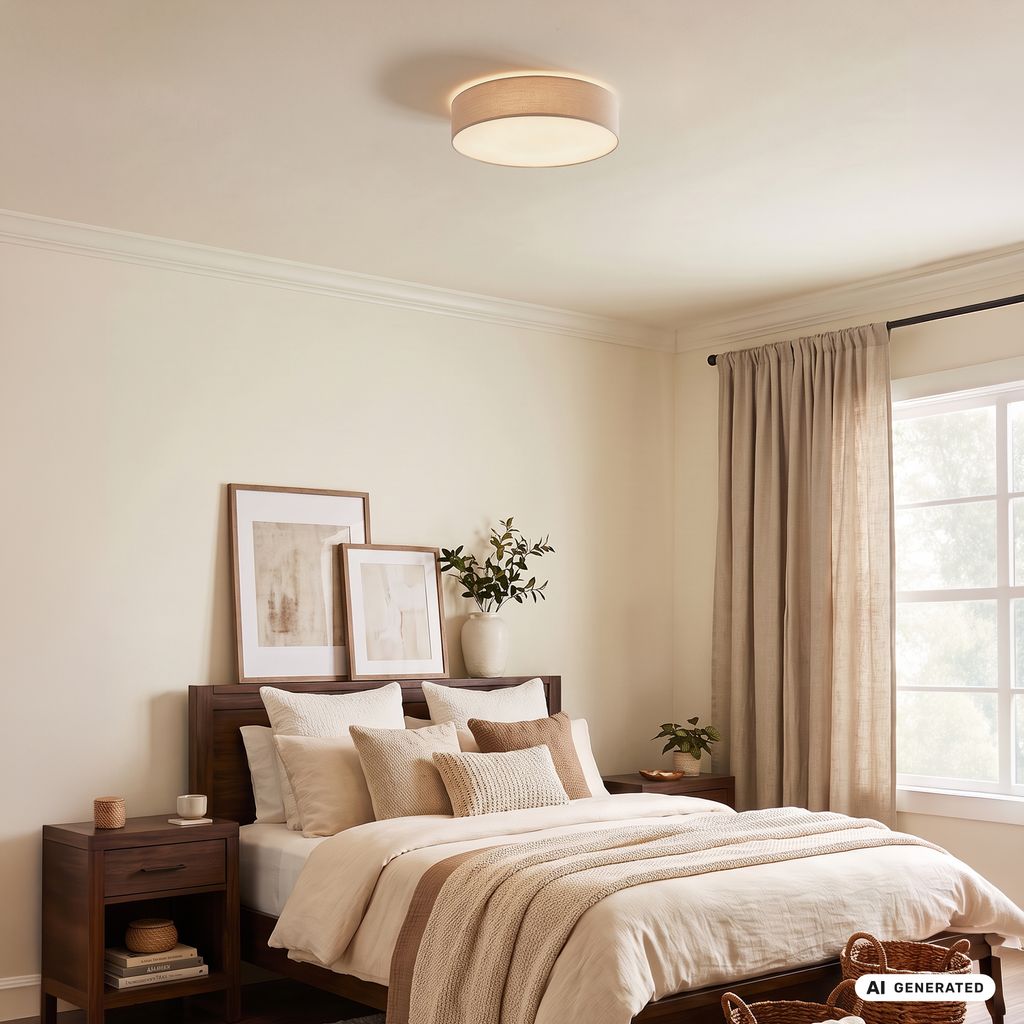 Duck Deckenlampe Ø38 cm - 24W, 2600lm, LED, Warmweiß, Stoffschirm, Taupe