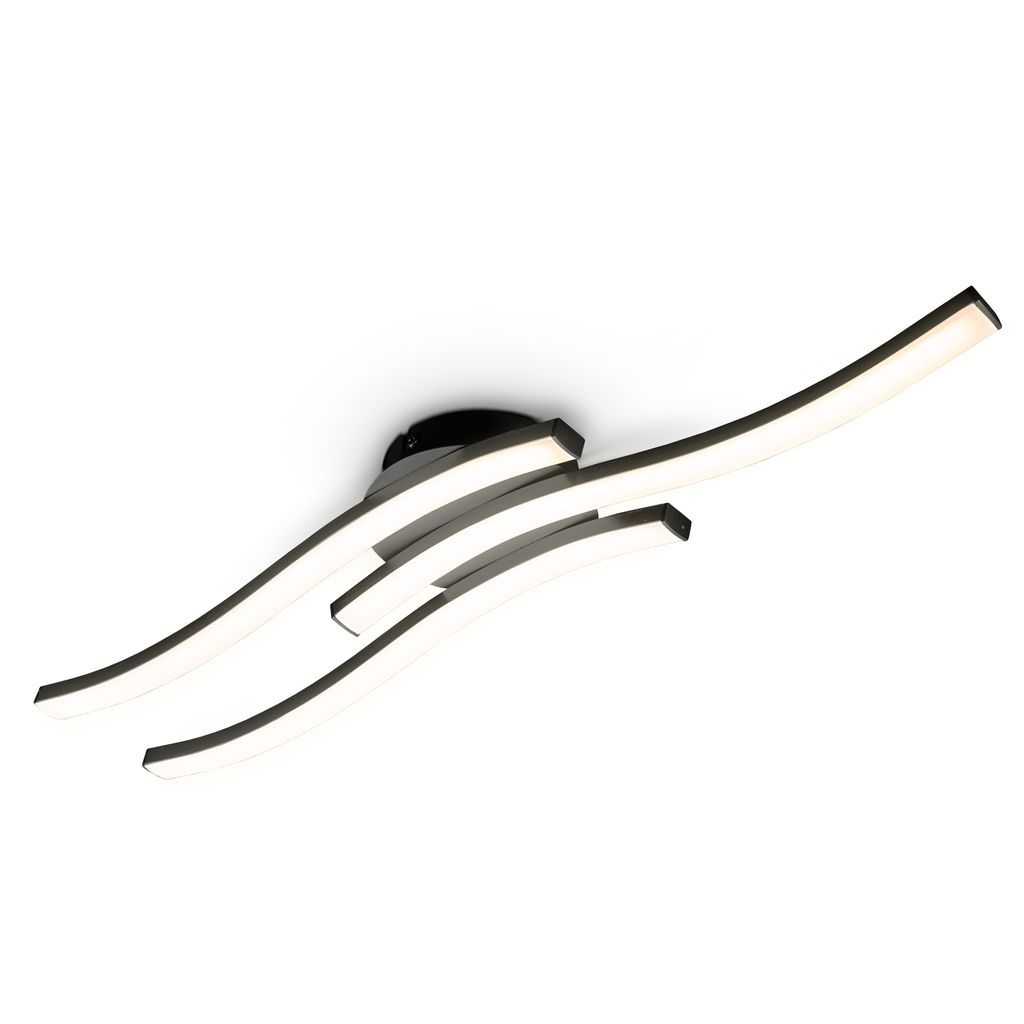 Deckenlampe 55x12 cm - 15W, 1800lm, LED, warmweiß, schwarz