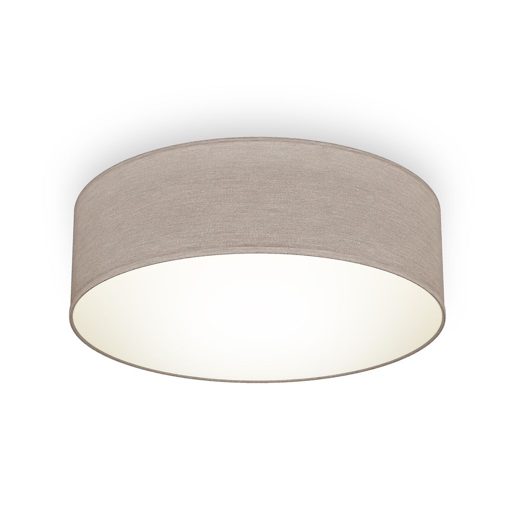 B.K.Licht Ceiling Lamp Shade, Ø11,8in, Grey Brown-Fabric, E27 Socket, Bulb not Included, Flush Mount Ceiling Fitting, Modern Light Fitting for Bedroom, Living Room, Dining Area IP20