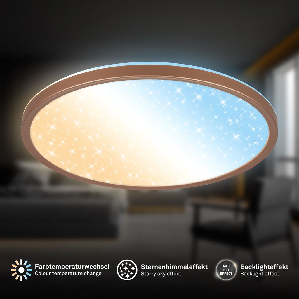 Slim LED Panel Ø29,3 cm - 18W, 2400lm, Fernbedienung, Dimmbar, CCT, Coffee