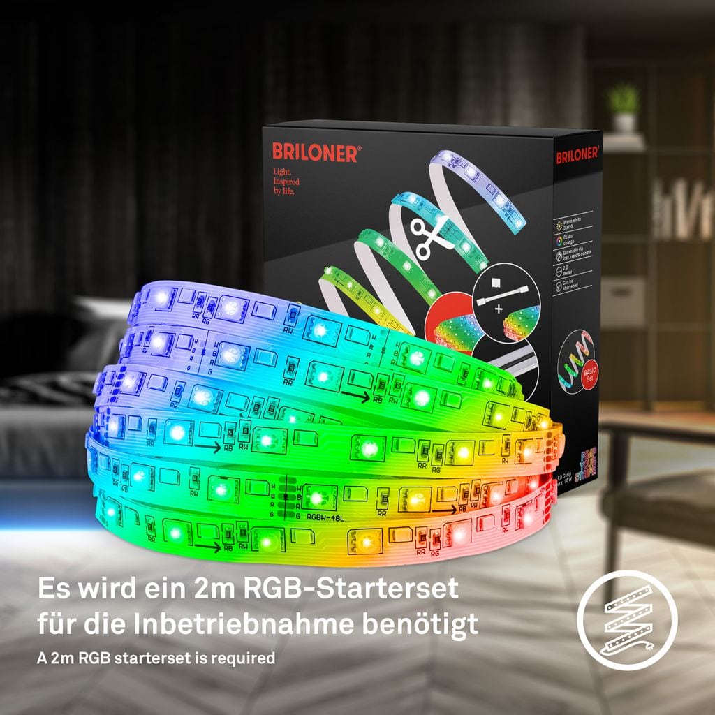 Pimp Your Stripe Erweiterungsset LED Strip 4m, RGB+W, Farbprogramme