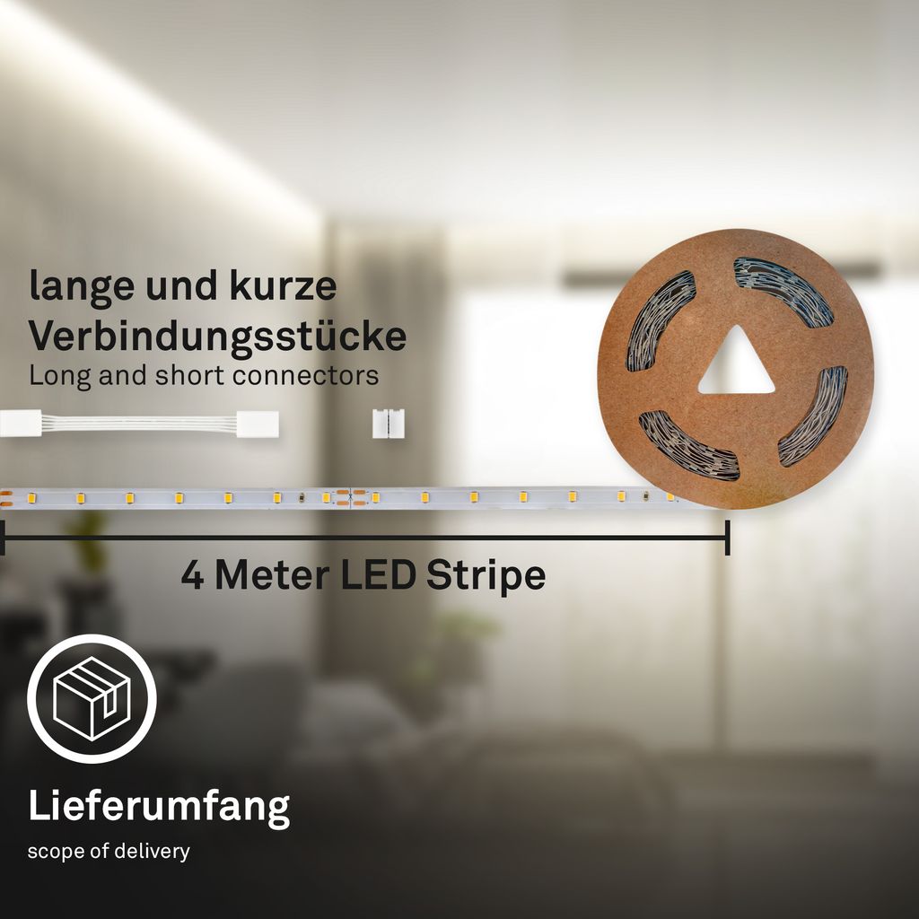 Pimp Your Stripe Erweiterungsset LED Strip 4m Warmweiß kürzbar An/Aus 21